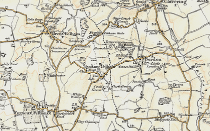 Old map of Stocking Pelham in 1898-1899