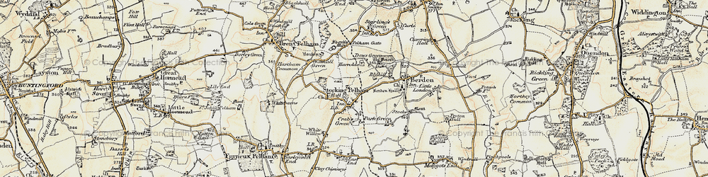 Old map of Stocking Pelham in 1898-1899