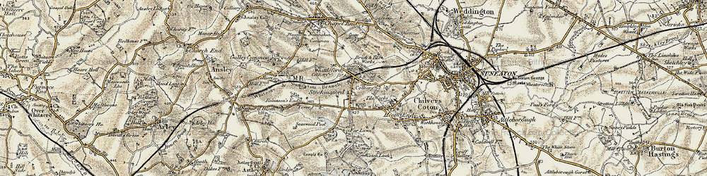 Old map of Stockingford in 1901-1902