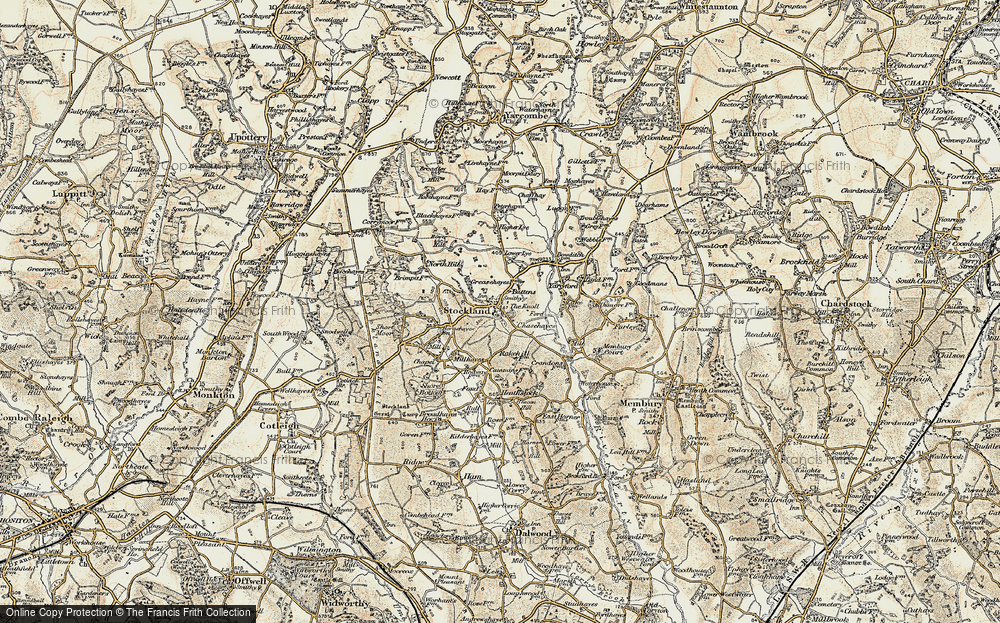 Old Map of Historic Map covering Yartyford in 1898-1900