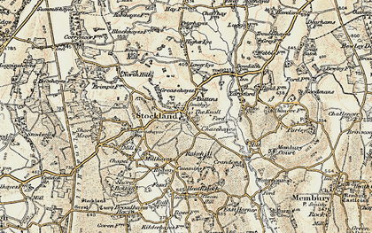 Old map of Stockland in 1898-1900