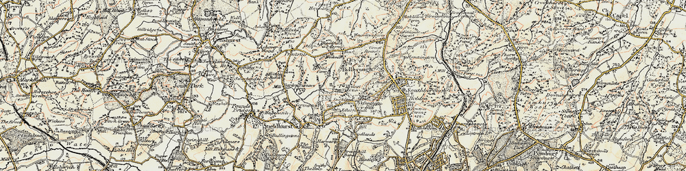 Old map of Stockland Green in 1897-1898