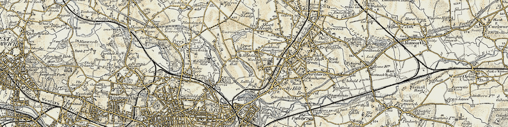 Old map of Stockland Green in 1902