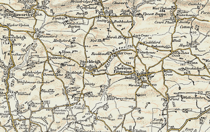 Old map of Stockleigh English in 1899-1900