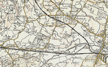 Old map of Tips Cross in 1897-1898