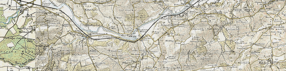Old map of Stocksfield in 1901-1904