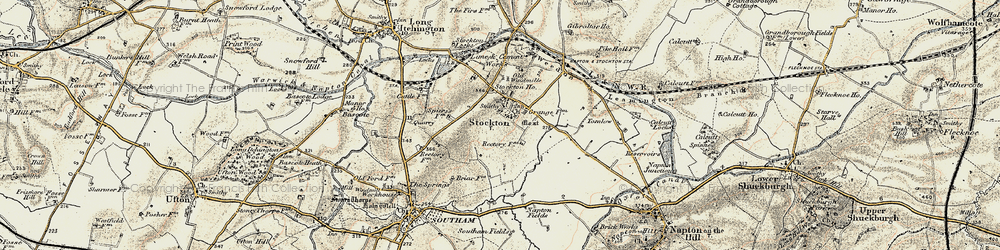 Old map of Southam Fields in 1898-1902