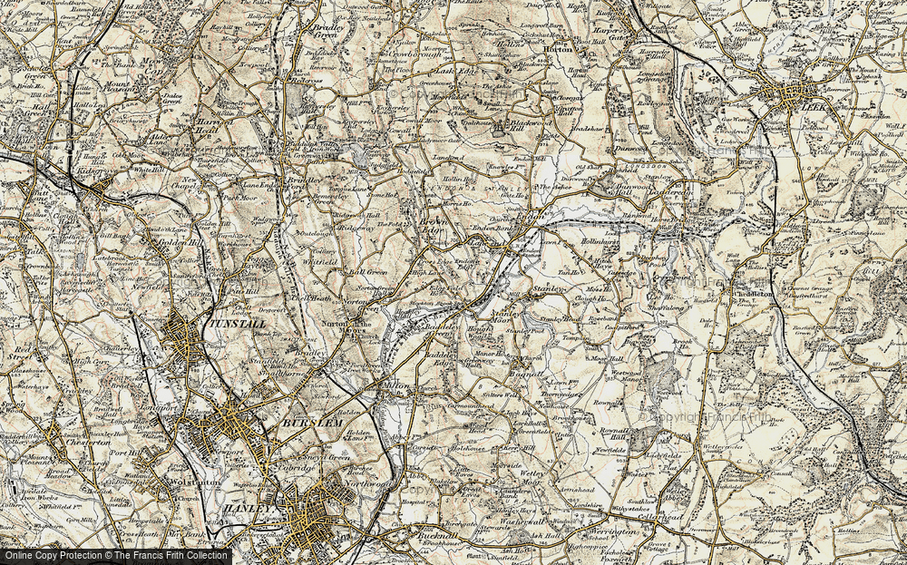 Old Map of Stockton Brook, 1902 in 1902