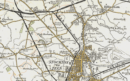 Old map of Stockton-on-Tees in 1903-1904