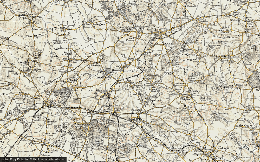 Old Map of Stody, 1901-1902 in 1901-1902