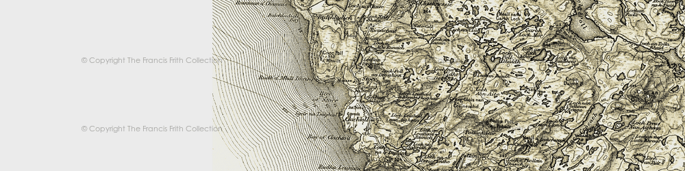 Old map of Bay of Clachtoll in 1910