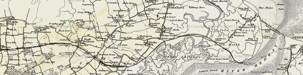 Old map of Stoke in 1897-1898