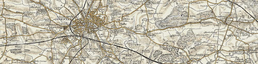 Old map of Stoke in 1901-1902