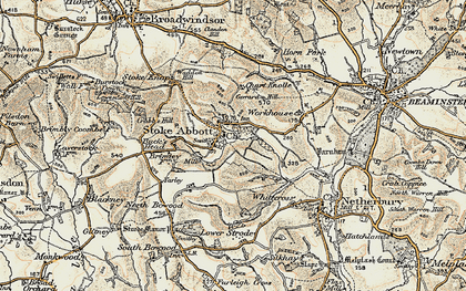 Old map of Stoke Abbott in 1898-1899