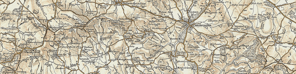 Old map of Stoke Abbott in 1898-1899