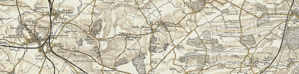Old map of Stoke Albany in 1901-1902