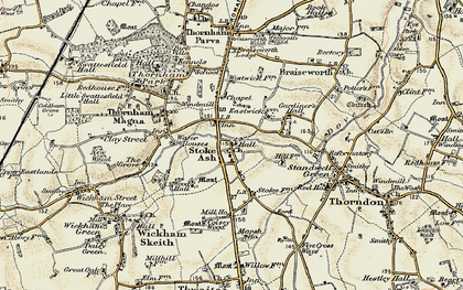 Old map of Stoke Ash in 1901