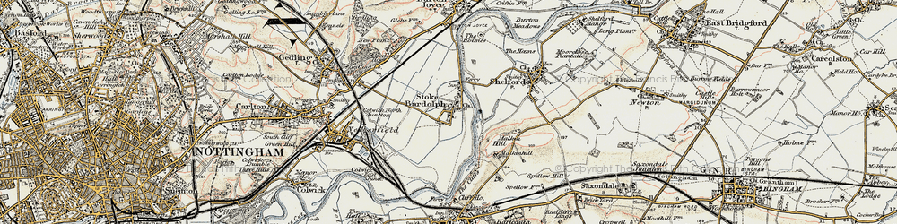 Old map of Stoke Bardolph in 1902-1903