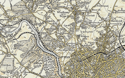Old map of Stoke Bishop in 1899