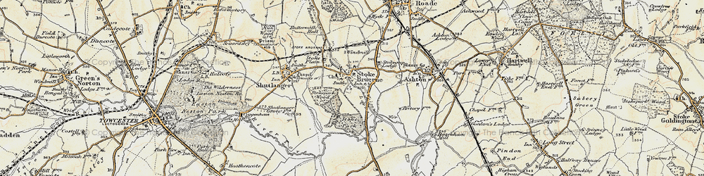 Old map of Stoke Bruerne in 1898-1901