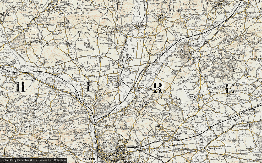 Old Map of Stoke Canon, 1898-1900 in 1898-1900