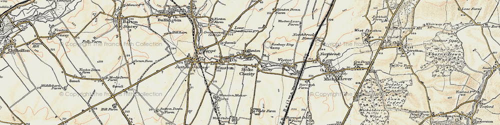 Old map of Stoke Charity in 1897-1900