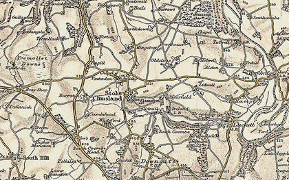Old map of Stoke Climsland in 1899-1900