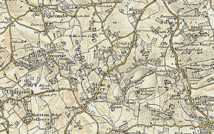 Old map of Stoke Cross in 1899-1901