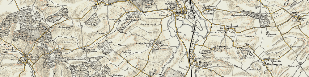 Old map of Stoke Doyle in 1901-1902
