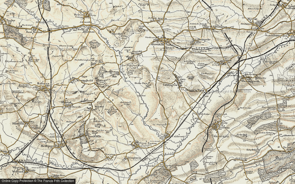 Old Map of Stoke Dry, 1901-1903 in 1901-1903
