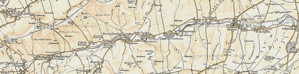 Old map of Stoke Farthing in 1897-1909