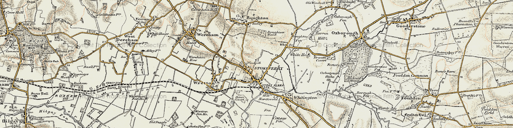 Old map of Stoke Ferry in 1901