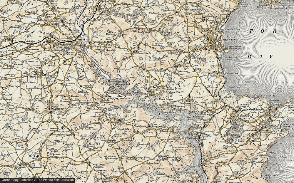Old Map of Stoke Gabriel, 1899 in 1899