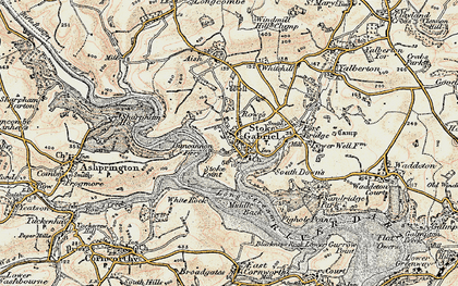 Old map of Stoke Gabriel in 1899
