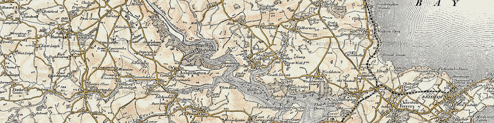 Old map of Stoke Gabriel in 1899