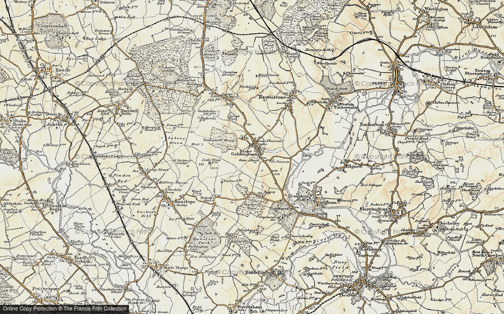 Old Map of Stoke Goldington, 1898-1901 in 1898-1901