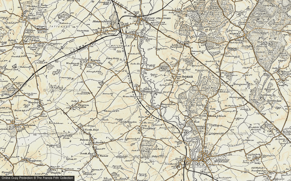 Old Map of Stoke Hammond, 1898 in 1898