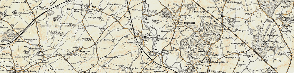 Old map of Stoke Hammond in 1898
