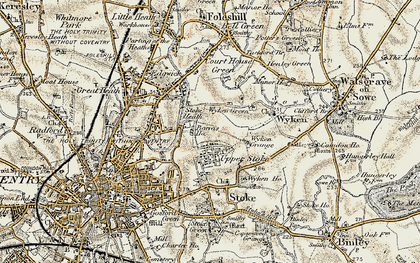 Old map of Stoke Heath in 1901-1902