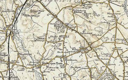 Old map of Stoke Heath in 1902