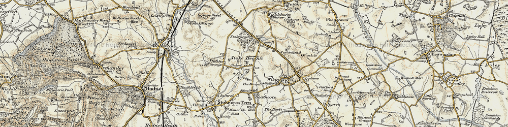 Old map of Stoke Heath in 1902