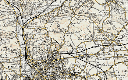 Old map of Stoke Hill in 1898-1900