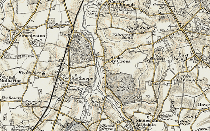 Old map of Stoke Holy Cross in 1901-1902