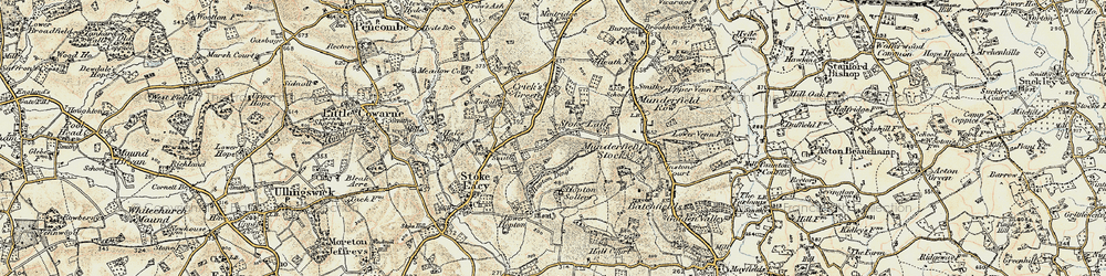 Old map of Stoke Lane in 1899-1901