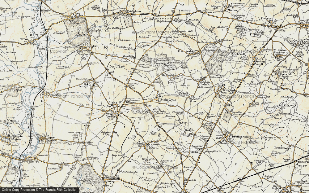 Old Map of Stoke Lyne, 1898-1899 in 1898-1899