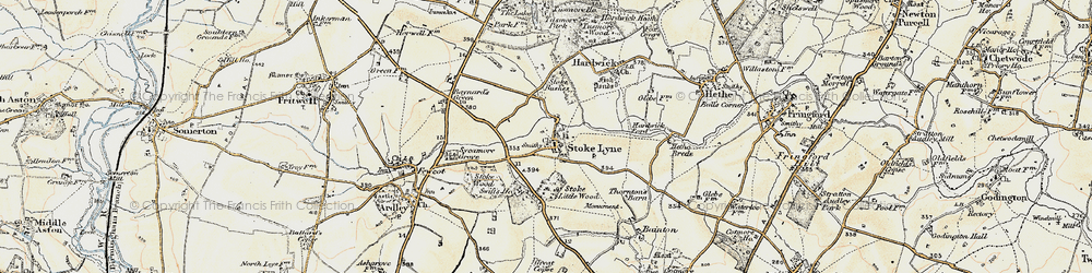 Old map of Stoke Lyne in 1898-1899
