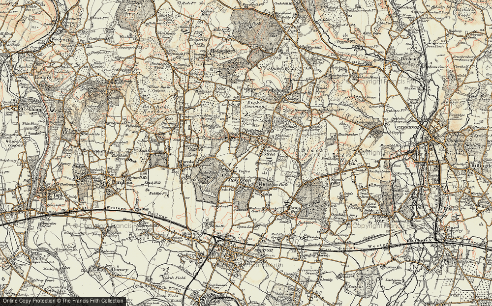 Old Map of Stoke Poges, 1897-1909 in 1897-1909