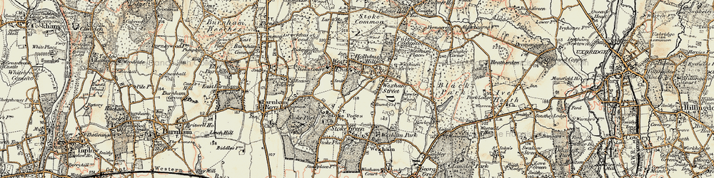 Old map of Stoke Poges in 1897-1909