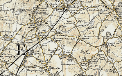 Old map of Stoke Pound in 1901-1902