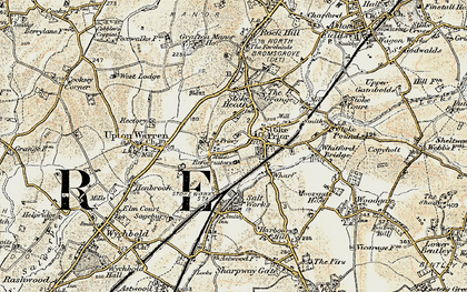 Old map of Stoke Prior in 1901-1902